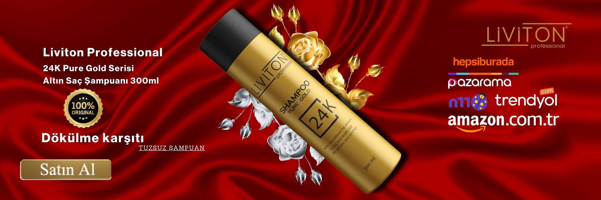 Saç Şampuanı 24K Pure Gold Serisi Altın 300ml
